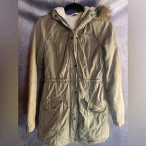 Hollister Cream Sherpa Lined Jacket